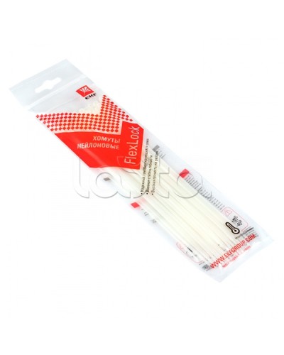 Хомут P6.6 стандартный (б), 2.5x200 (100шт) FlexLock PROxima EKF (plc-fl-ctsw-2.5x200) в Уссурийске Стяжки-хомуты Pintop.ru