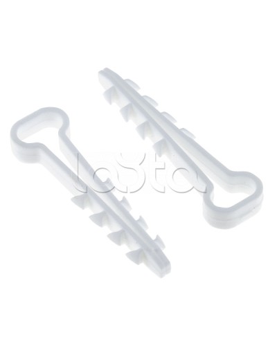 Дюбель-хомут (6х12 мм) для плоского кабеля белый (100 шт.) EKF PROxima (plc-cd1-6x12w) в Уссурийске Крепеж: Дюбели, шурупы, саморезы Pintop.ru