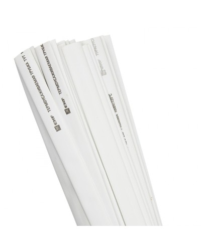 Термоусаживаемая трубка ТУТ нг 12/6 белая в отрезках по 1м EKF PROxima (tut-12-w-1m) в Уссурийске Аксессуары для кабель-канала Pintop.ru