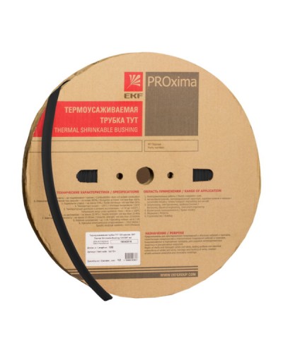 Трубка термоусаживаемая ТУТ 6/3 черная (100м) EKF (tut-6-b) в Уссурийске Аксессуары для кабель-канала Pintop.ru