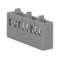 Шина "фаза" L (6х9мм) 8 отверстий латунь серый изолированный корпус на DIN-рейку EKF PROxima (sn0-63-8-is)