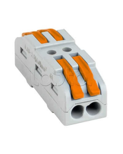 Строительно-монтажная клемма СМК 222-422 проходная 2 полюса 0,08-4мм2 (25шт.) EKF PROxima (plc-smk-422) в Уссурийске Клеммные колодки Pintop.ru