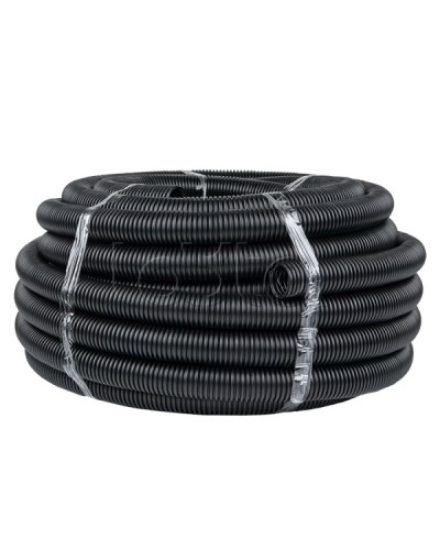 Труба гофр. ПНД с протяжкой d40 мм (25 м) черная EKF-Plast (tpnd-40n) в Уссурийске Труба гофрированная Pintop.ru