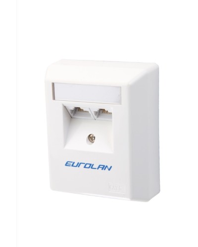 Настенная коробка 2-портовая UTP категории 6 угловая, белый Eurolan (12D-U6-02WT) в Уссурийске Розетки компьютерные и телефонные Pintop.ru