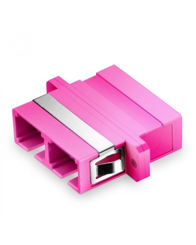 Оптический адаптер OM4, дуплекс SC, с фланцами, пурпурный Eurolan (36A-40-2S-02MG) в Уссурийске Проходные адаптеры и розетки оптические Pintop.ru