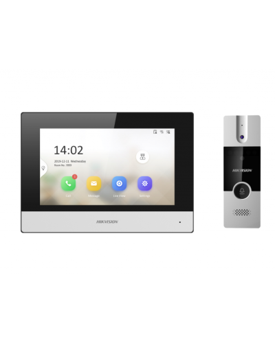 Комплект с видеодомофоном и вызывной панелью Hikvision DS-KIS302-P в Уссурийске Комплекты домофонов Pintop.ru