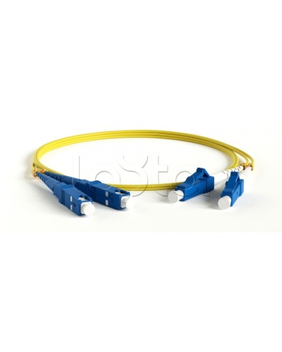 Патч-корд волоконно-оптический одномодовый SM 9/125 (OS2), LC/UPC-SC/UPC, duplex, LSZH, 3 м Hyperline FC-D2-9-LC/UR-SC/UR-H-3M-LSZH-YL в Уссурийске Патч-корды оптические Pintop.ru