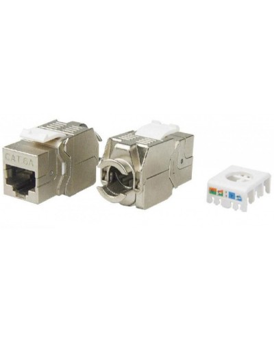 Вставка Keystone Jack RJ-45(8P8C) Hyperline KJ8-8P8C-C6A-180-TLS-SH-F-WH в Уссурийске Модули Keystone Pintop.ru