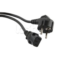 Кабель питания (Shucko - C13), 16A, угловая вилка, 3м Hyperline PWC-IEC13-SHM-3.0-BK