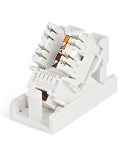 Розетка RJ-45, одинарная, категория 5е, с наклонным модулем Hyperline SIP2K-C5E-M45-22.5 в Уссурийске Аксессуары для кабель-канала Pintop.ru