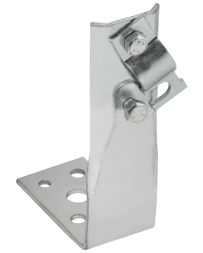 Держатель проводника круглого 6-10мм винтовой угловой h=60мм оцинкованная сталь IEK (ZDP87-11-1-16-60) в Уссурийске Крепеж Pintop.ru