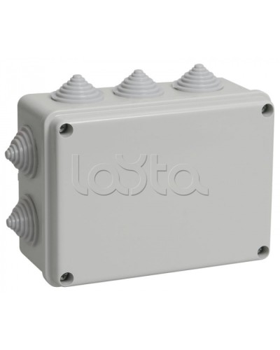 Коробка распаячная KM41241 для о/п 150x110x70мм IP44 10 кабель вводов IEK (UKO10-150-110-070-K41-44) в Уссурийске Распределительные коробки Pintop.ru