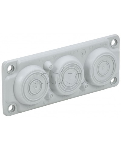 TITAN Ввод кабельный мембр. 6 отв. d=6-59мм IP65 серый IEK (TI-00D-MC-006-65) в Уссурийске Аксессуары для стоек и шкафов Pintop.ru