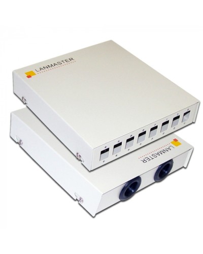 Кросс оптический настенный, металлический, на 8 SC адаптеров LANMASTER (LAN-FOBM-WM-8SC) в Уссурийске Кросс оптический Pintop.ru