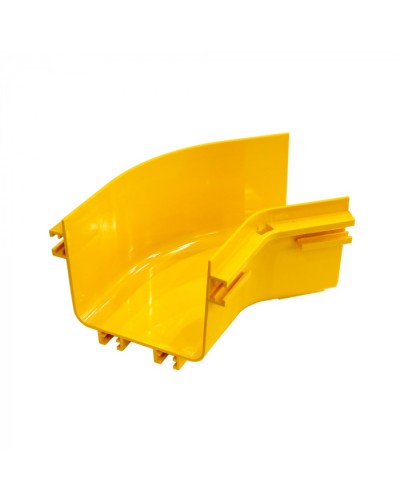 Горизонтальный поворот 45° оптического лотка 120 мм, желтый LANMASTER (LAN-OT120-HC45) в Уссурийске Аксессуары для лотков Pintop.ru