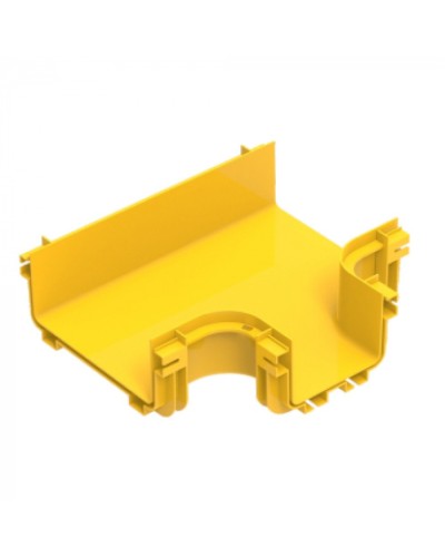 Горизонтальный отвод с лотка 240 мм на лоток 120 мм, желтый LANMASTER (LAN-OT240-HT120/NC) в Уссурийске Аксессуары для лотков Pintop.ru