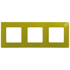 Рамка 3 поста Etika зеленый папоротник Legrand 672543