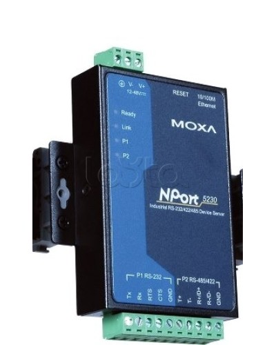 Сервер 2-портовый RS-232 + RS-422/485 в Ethernet Moxa NPort 5230-T в Уссурийске Дополнительное оборудование для ОПС Pintop.ru