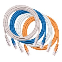 Шнур коммутационный NETLAN U/UTP 4 пары, Кат.5е (Класс D), 100МГц, 2хRJ45/8P8C, T568B, заливной, многожильный, BC (чистая медь), PVC нг(B), синий, 5м, уп-ка 10шт. NETLAN EC-PC4UD55B-BC-PVC-050-BL-10
