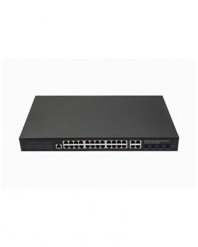 Управляемый L2 PoE коммутатор Gigabit Ethernet на 24 RJ45 PoE + 4 x GE Combo Uplink порта NST NS-SW-24G4G-PL в Уссурийске Коммутаторы Pintop.ru