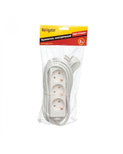 Удлинитель Navigator 94 179 NPE-S-03-300-E-3x1 с/з 3 гн. 3м в Уссурийске Блоки розеток Pintop.ru