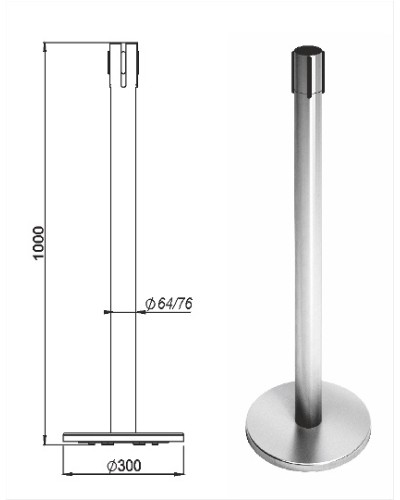 Стойка ограждения передвижная с ремнем Oxgard Стойка ограждения передвижная с ремнем (5 метров черный) (ВЗР2387.01) в Уссурийске Ограждения Pintop.ru