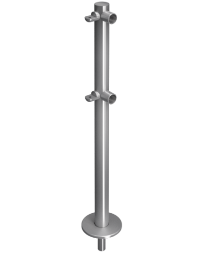 Стойка ограждения съемная L-образная с 2-мя полупетлями cправа Oxgard ВЗР 1996Р.20-02 в Уссурийске Ограждения Pintop.ru