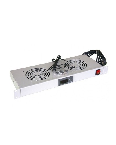 Модуль вентиляторный с термостатом 19 1U с 2-мя вентиляторами REXANT 04-2604 в Уссурийске Вентиляторные модули Pintop.ru