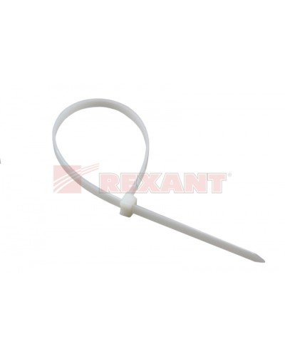 Хомут-стяжка нейлоновый 3х150 мм белый (100шт/уп) REXANT 07-0150 в Уссурийске Стяжки-хомуты Pintop.ru