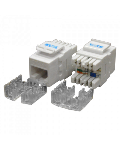 Модуль Keystone RJ45, Cat.5E, UTP, 180 градусов, белый TWT (TWT-OK45UTP180/5E-WH) в Уссурийске Модули Keystone Pintop.ru