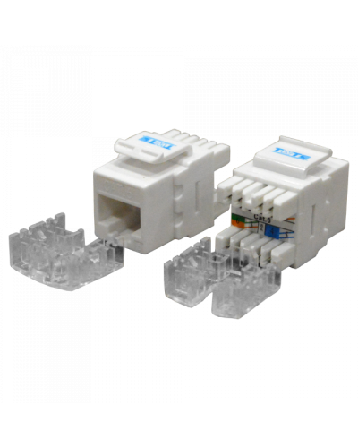 Модуль Keystone RJ45, Cat.6, UTP, 180 градусов, белый TWT (TWT-OK45UTP180/6-WH) в Уссурийске Модули Keystone Pintop.ru