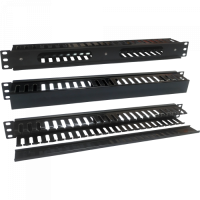 Кабельный органайзер 19" на 24 порта пластиковый, c крышкой, 1U TWT (TWT-ORG1U/24-CVP)