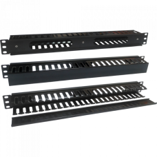 Кабельный органайзер 19" на 24 порта пластиковый, c крышкой, 1U TWT (TWT-ORG1U/24-CVP)