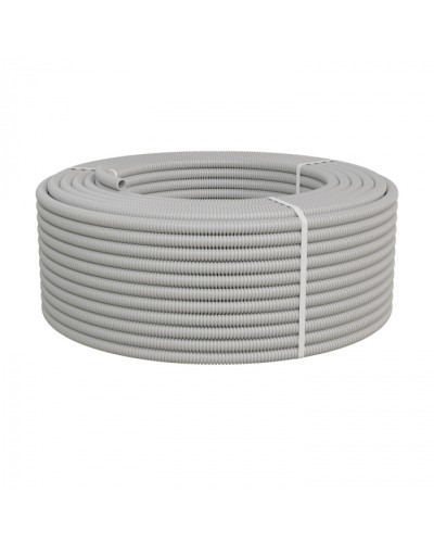 Труба ПНД-FRUF гофрир. тяжелая, с зондом, без галогена, трудногорючая, атмосферостойкая,цвет серый, диам. 20мм (100м) Экопласт (21120HFR-UF) в Уссурийске Труба гофрированная Pintop.ru