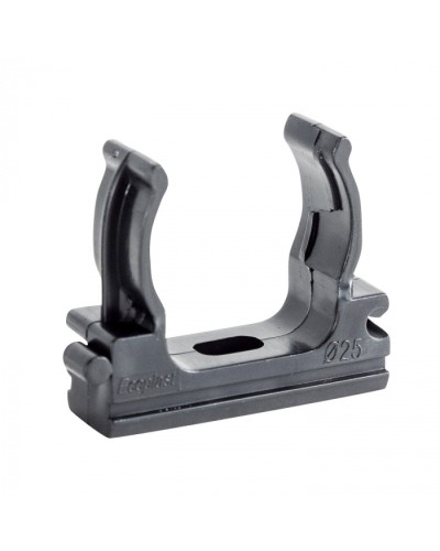 CF25G Держатель (клипса), без галогена, для труб D25мм, цвет чёрный (10шт) Экопласт (41725-10HF-BL) в Уссурийске Держатели, клипсы, скобы Pintop.ru