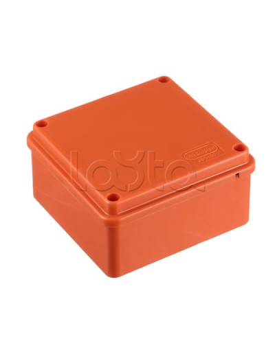 JBS100 Коробка огн. E110, о/п 100х100х55мм, с гладкими стенками, без галогена, IP56, 4P, (2,5-16 мм2), цвет оранж. Экопласт (42327HF) в Уссурийске Коробки (ОКЛ) Экопласт Pintop.ru