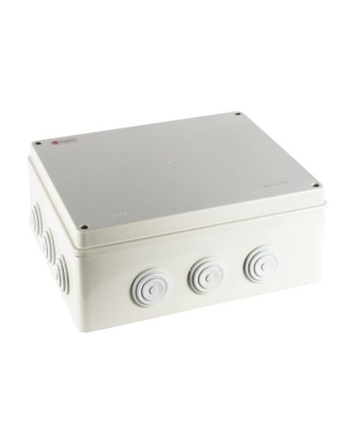 Коробка огн. Е110 о/п, 300х250х120,12 вых.,IP65, 4Р серый Экопласт (43050HF-GR) в Уссурийске Распределительные коробки Pintop.ru