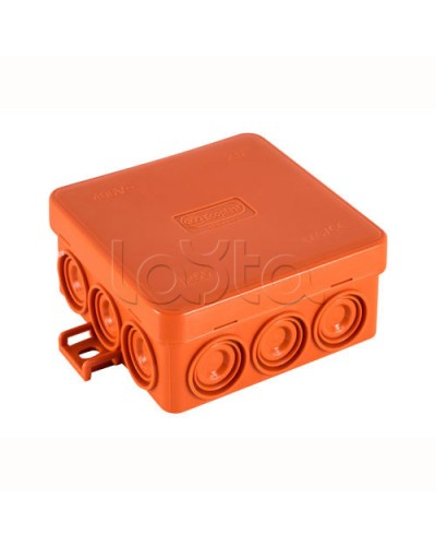 JBL085 Коробка огн. E110, о/п 85х85х38мм, без галогена, 12 вых., IP55, 5P, (0,15-2,5 мм2), цвет оранж. Экопласт (43165HF) в Уссурийске Распределительные коробки Pintop.ru