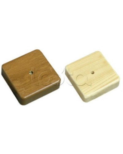 Коробка 1 постовая распред. 75х75х20 c текстурой дерева (орех) Экопласт 72908N в Уссурийске Распределительные коробки Pintop.ru