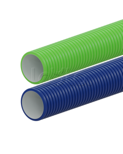 Вентиляционная труба гибкая двустенная для воздуховода (ПНД), антистатическая и антибактериальная D90мм, цвет красный (1шт=50м) Экопласт (803090RD) в Уссурийске Труба гофрированная Pintop.ru