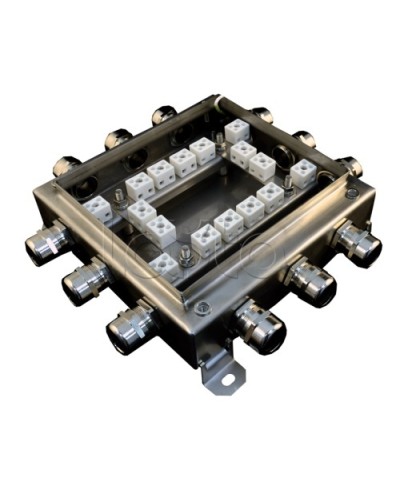 Коробка монтажная огнестойкая Гефест КМ-О (32к*6,0)-IP66 2020нерж, 12 вводов 200х200х60 в Уссурийске Распределительные коробки Pintop.ru