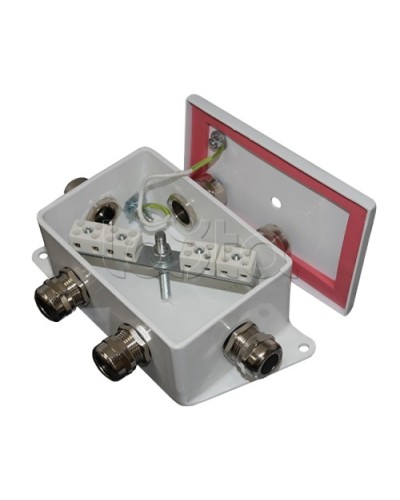 Коробка монтажная огнестойкая Гефест КМ-О (4к)-IP66-d, шесть вводов 120х80х68 в Уссурийске Распределительные коробки Pintop.ru