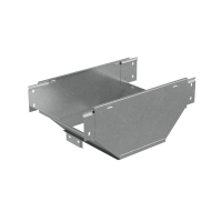 Т-ответвитель переходник 100х200-150 мм верт. c разворотом трассы на 90 гр. "ПЛЮС" (нижняя часть меньше исходной) INOX304 КМ-Профиль (TDPSplus90-100-200-150 INOX304)