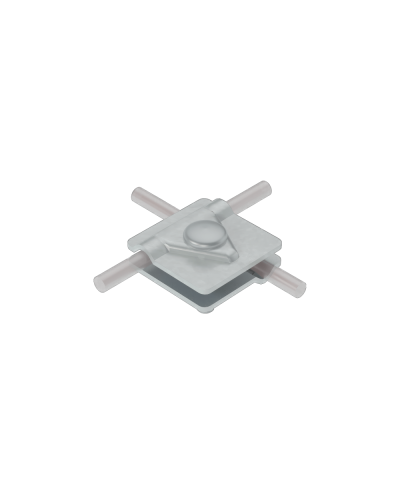 Универсальный соединитель для прутка Ø 5-10 мм с 2 пластинами 40х40 мм CU КМ-Профиль (2USM-D5-10 CU) в Уссурийске Аксессуары для лотков Pintop.ru