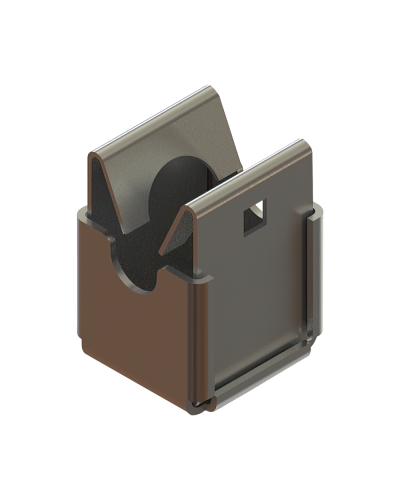 Держатель для прутка Ø 8 мм Быстрый монтаж INOX304 КМ-профиль (DBM-D8 INOX304) в Уссурийске Аксессуары для лотков Pintop.ru