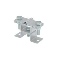 Универсальный держатель на мостовой опоре двойной для прутка Ø 5-8 мм и полосы до 40 мм с 2 пластинами TD КМ-профиль (XUDMO2-D5-8-B40 TD)