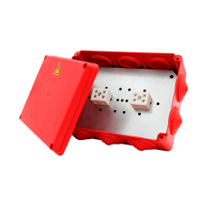 Коробка распределительная огнестойкая КРОПС-П6, IP55, габаритные размеры 240х195х90 мм, для кабелей сечением до 10 мм2, 12 клемм КМ-Профиль (FRJB-KM-P6-10-12-КРОПС-IP55)