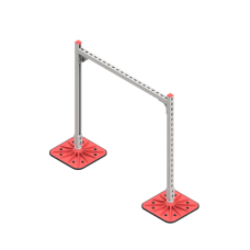 Опорная конструкция для горизонтальных прямоугольных воздуховодов и металлических лотков кабеленесущих систем TECHNORAPTOR FOOT 1000х1000 HD КМ-профиль (KM-TR-F-SSHRAD-1000-1000 HD)