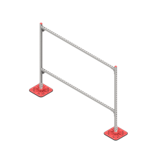 Опорная конструкция для горизонтальных прямоугольных воздуховодов и металлических лотков кабеленесущих систем TECHNORAPTOR FOOT 2000х1500 HD КМ-профиль (KM-TR-F-SSHRAD-2000-1500 HD)