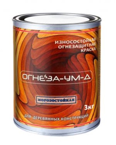 Краска огнезащитная вспучивающаясядля древесины Огнеза марки «ОГНЕЗА-УМ-Д» атмосферостойкая, ведро 3 кг., цвет серый в Уссурийске Огнезащитные краски Pintop.ru
